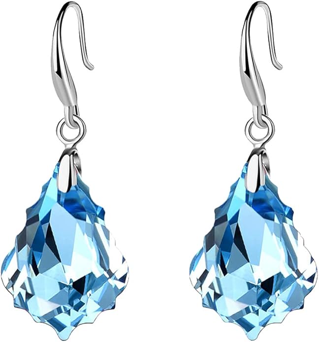 evic 施华洛世奇水晶巴洛克泪珠吊坠耳环女士女孩 14k 镀金首饰